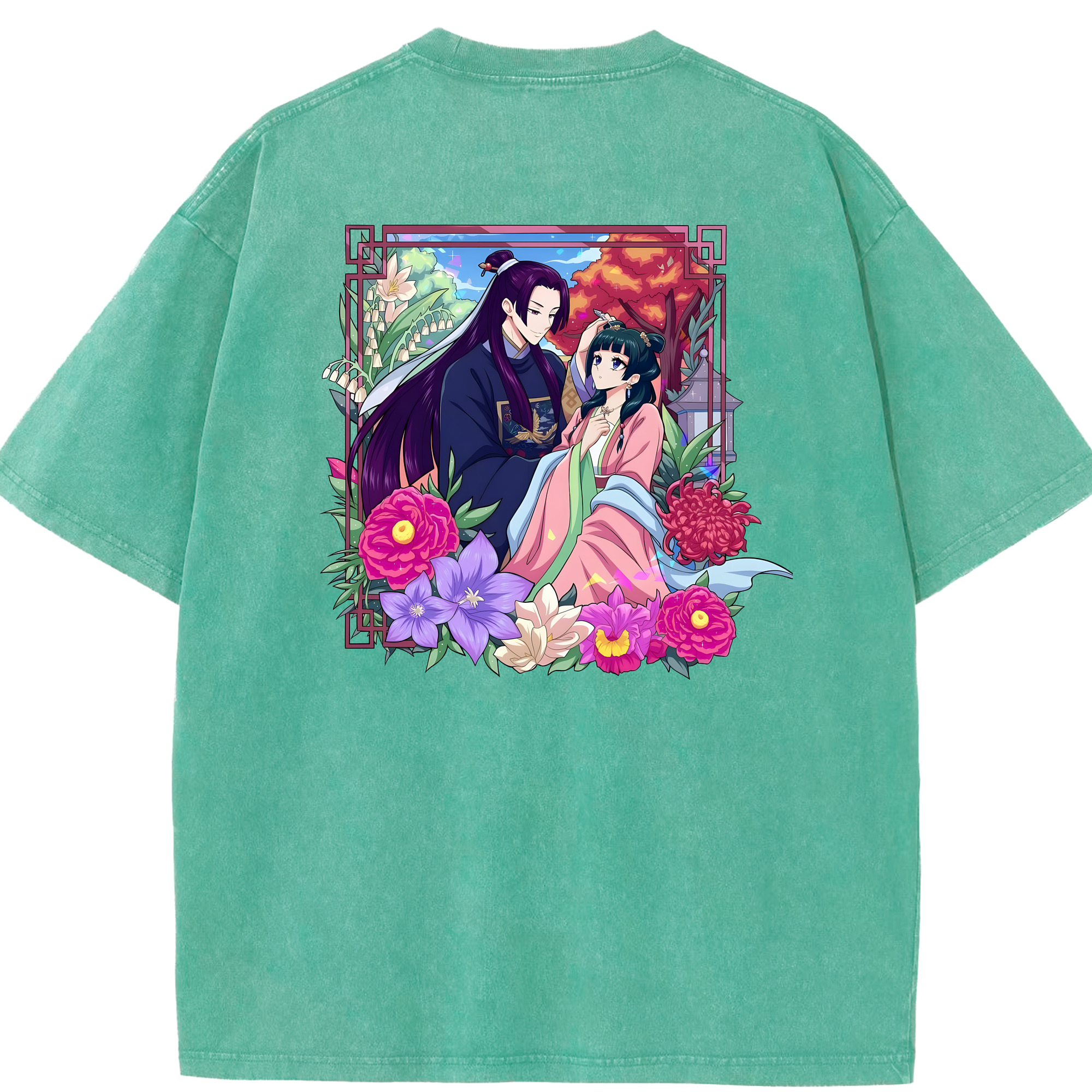 （画像用） 薬屋のひとりごと The Apothecary Diaries 綿100% ヴィンテージ風 半袖Tシャツ（背面プリント）
